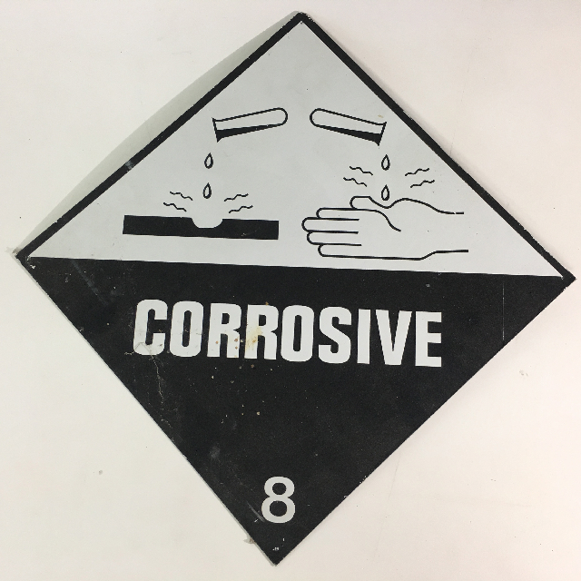SIGN, Safety - Chemical Warning Corrosive 27 x 27cm